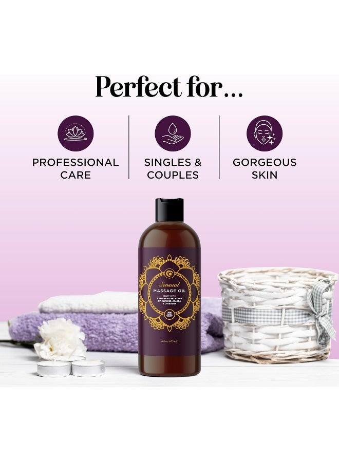 Maple Holistics Sensual Massage Oil with Pure Almond Oil and Relaxing Lavender Oil Jojoba Oil Nourishing Dry Skin Formula for Women and Men 100% Natural Hypoallergenic Skin Therapy Large 16 oz Bottle - Image 2
